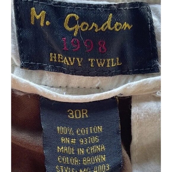 Vintage M Gordon Men Cargo Pants Men’s Sz 30R Brown Heavy Twill Utility Workwear - Picture 5 of 16